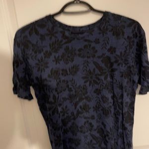 Navy blue with black floral print